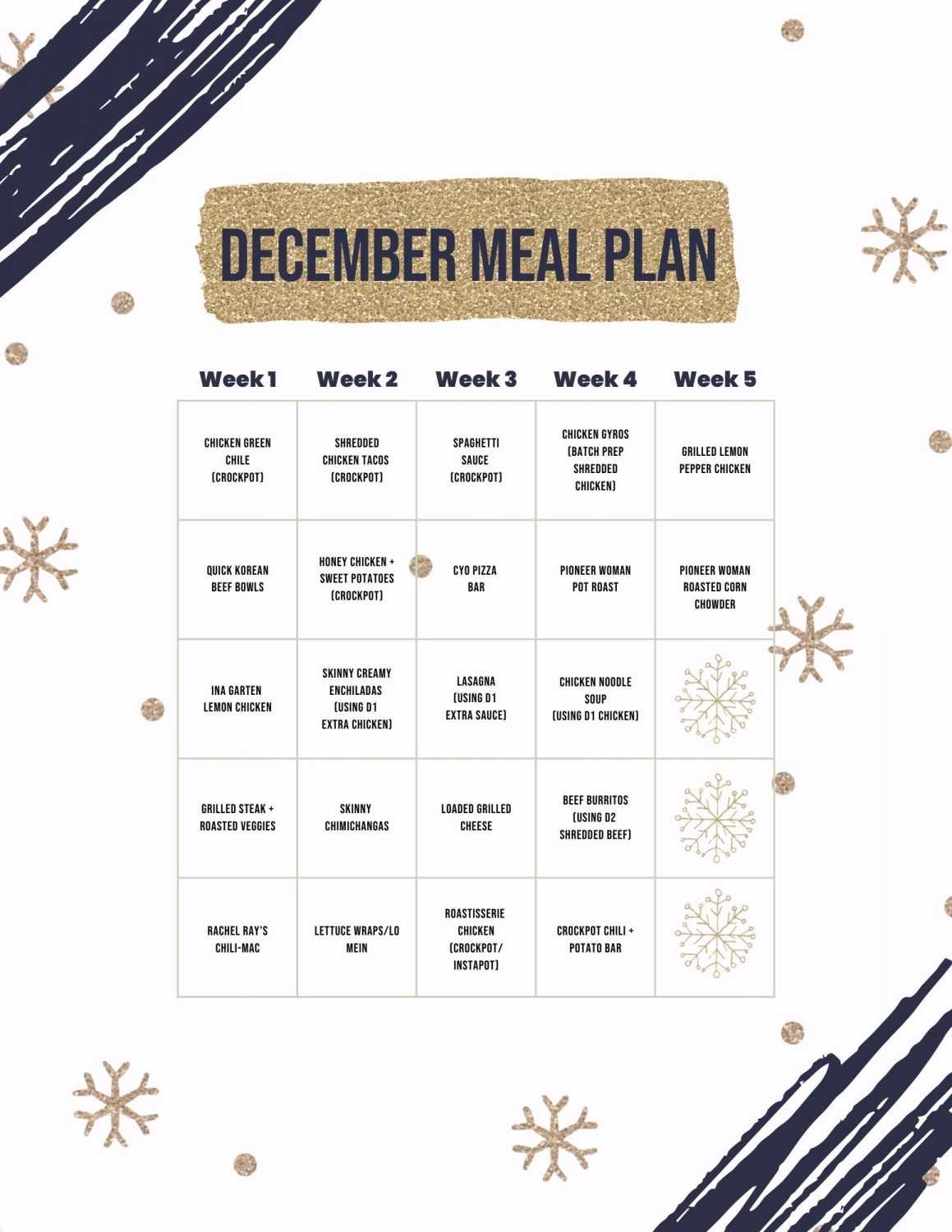 December Weeknight Meal Plan 22 Easy Family Dinners Suzette Gebhardt
